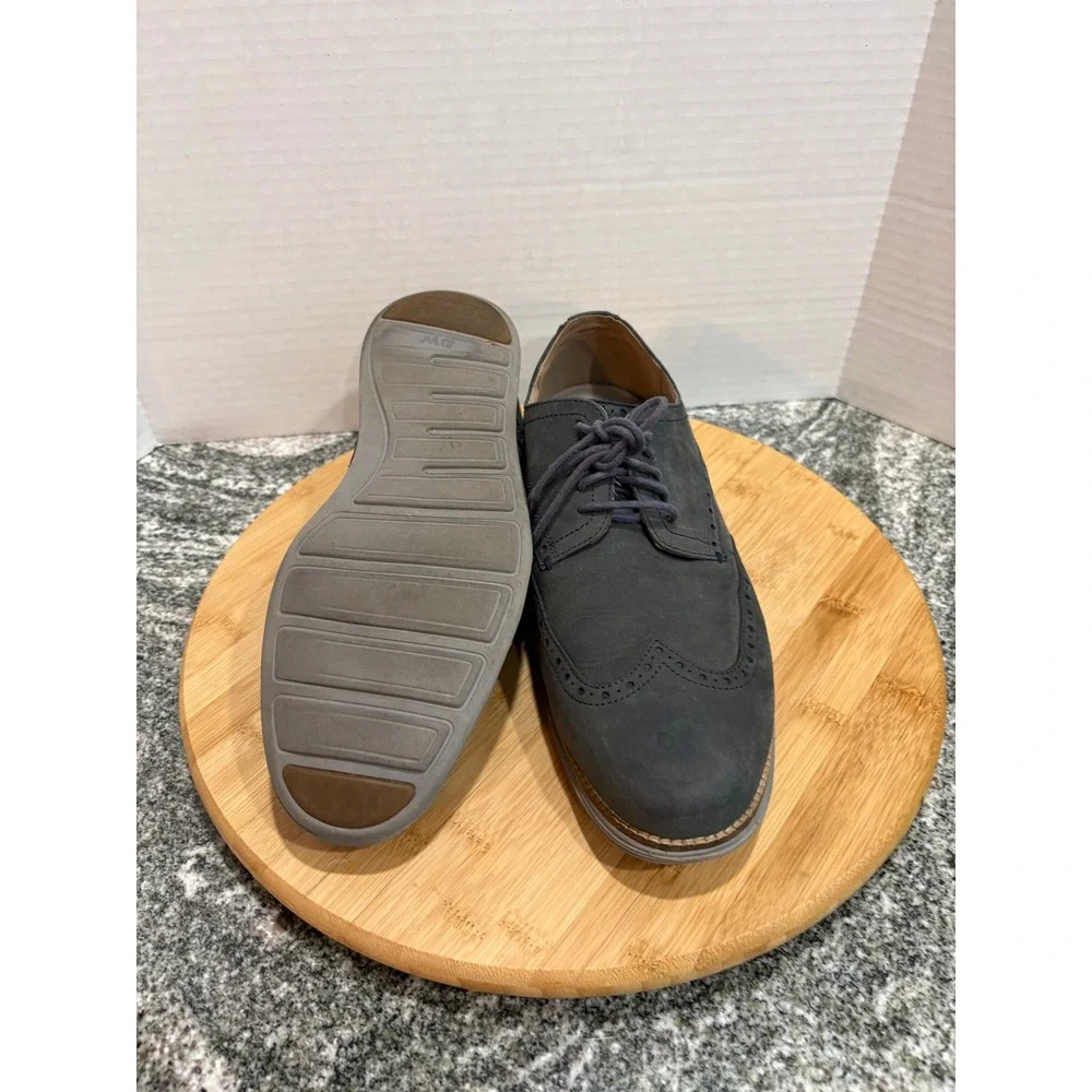 Cole Haan Mens Gray Leather Grand OS Wingtip Oxford Dress Shoes 10.5W‎